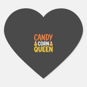 Adesivo Coração Rainha do Candy Corn Gráfico de Halloween_1