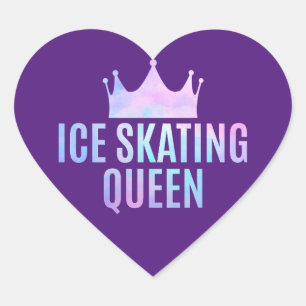 Adesivo Coração Rainha do Patinagem no Gelo - Amantes do Patinagem