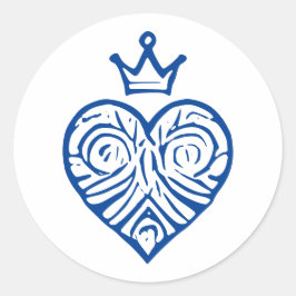 Adesivo Coração Real com Desenho Artístico de Coroa