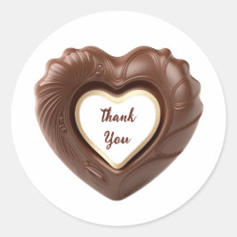 Adesivo Coração Realista no chocolate de leite