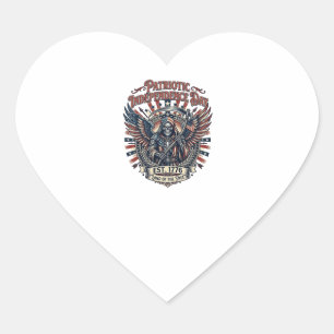 Adesivo Coração Reaper Cromo Patriota Esqueleto Patriota Sombrio &