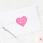 Adesivo Coração Recens casados<br><div class="desc">Vinheta mostrada na forma cardíaca a cor rosa com o texto do Recem casados a branco. Personalize este item ou comprar como está.</div>