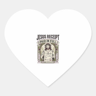 Adesivo Coração Recibo de Jesus Pago Total Recibo de Jesus Pago Em