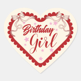 Adesivo Coração Red and Cream Coquette Cookies Label Sticker