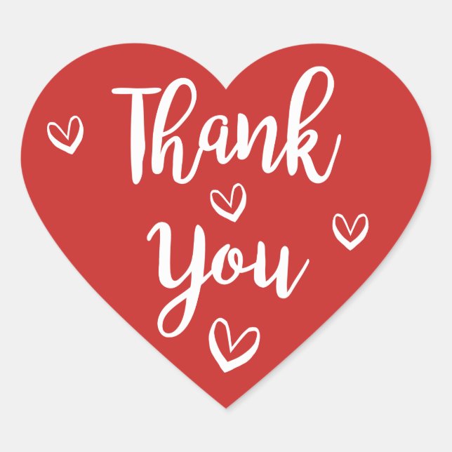Adesivo Coração Red Burgundy Obrigado Casamento de Corações Branco (Frente)