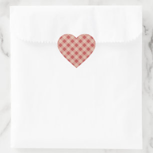 Adesivo Coração Red Country Gingham Heart Stickers