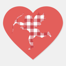 Adesivo Coração Red Gingham Cupid