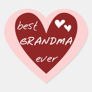 Adesivo Coração Red Heart Best Grandma Ever T-shirts Dons