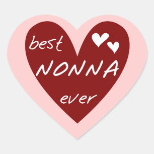 Adesivo Coração Red Heart Best Nonna Ever T-shirts presentes