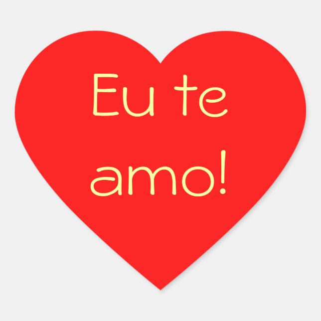 Adesivo Coração Red Heart Eu Te Amo (Frente)