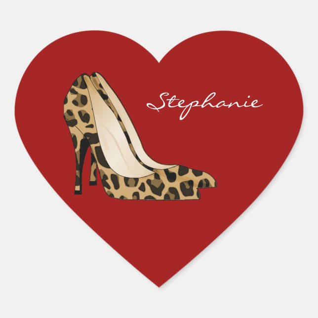 Adesivo Coração Red Heart & Stiletto Heels Sticker (Frente)