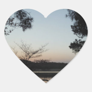 Adesivo Coração Regulação do Sol, Lua Ascensão sobre o Lago Arrohe
