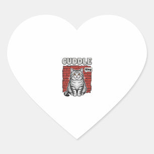 Adesivo Coração Rei dos Abraços Camisa de Gato Vintage Design_1