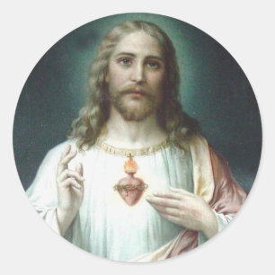 Adesivo Coração Religioso de Jesus Oração Vintage Clá