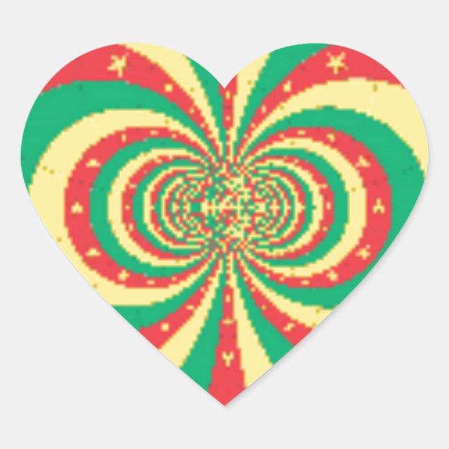 Adesivo Coração République du Cameroun, estrela de cinco pontas (Frente)