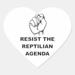 Adesivo Coração Resistir À Agenda Reptiliana