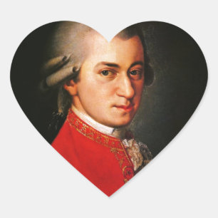 Adesivo Coração Retrato de Wolfgang Amadeus Mozart
