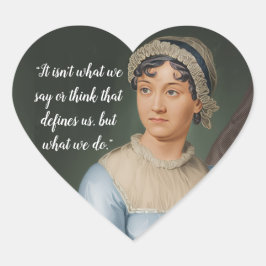 Adesivo Coração retrato e citação de Jane Austen