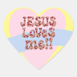 Adesivo Coração Retro Jesus me ama