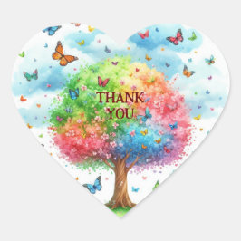 Adesivo Coração Reunião da Família de Árvore da Família Watercolor