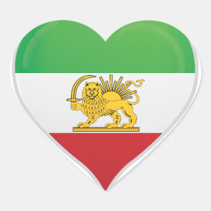 Adesivo Coração Revolução Iraniana ama orgulho de bandeira