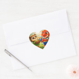 Adesivo Coração Rex happy Easter heart shaped envelope seals
