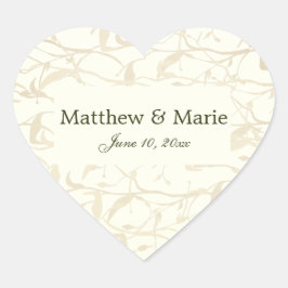 Adesivo Coração Rico Foliage Wedding