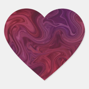 Adesivo Coração Rico Vinho Tinto Roxo Fluxo Orgânico