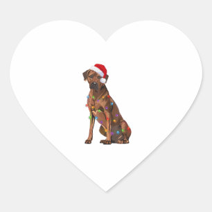 Adesivo Coração Ridgeback Ridgeback Natal Luzes Xmas Cão Amor