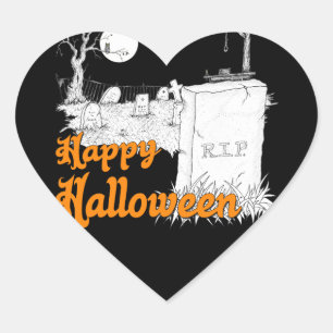 Adesivo Coração RIP Halloween