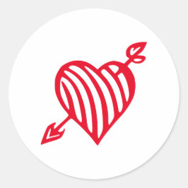 Adesivo Coração riscado à mão com Design de seta