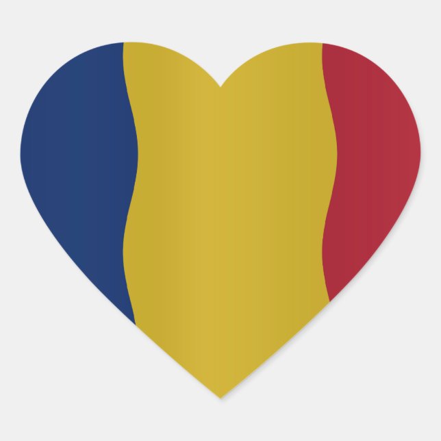 Adesivo Coração Romania flag (Frente)