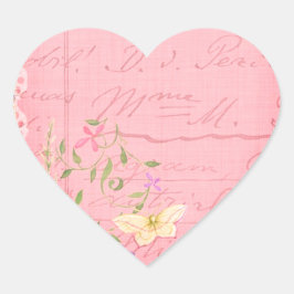 Adesivo Coração Romanichel Springtime Vintage Rosa