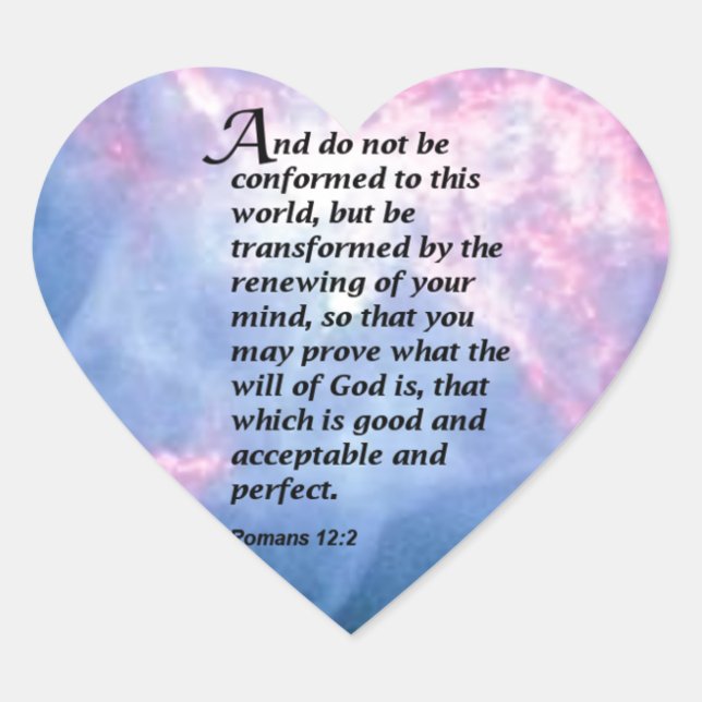 Adesivo Coração Romanos 12:2 (Frente)