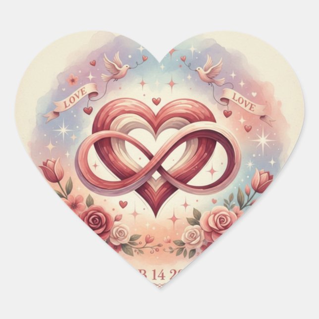 Adesivo Coração Romantic Heart Infinity Design (Frente)