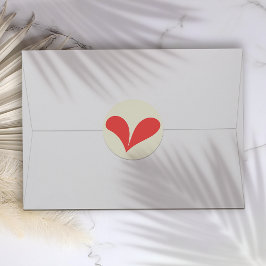 Adesivo Coração Romântico de Casamento Floral Vermelho