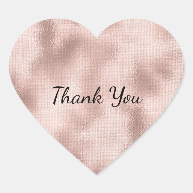 Adesivo Coração Rosa Bege Dourado Rosa  (Frente)