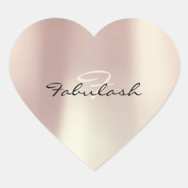 Adesivo Coração Rosa Blush 16 com brilho cardíaco em monograma