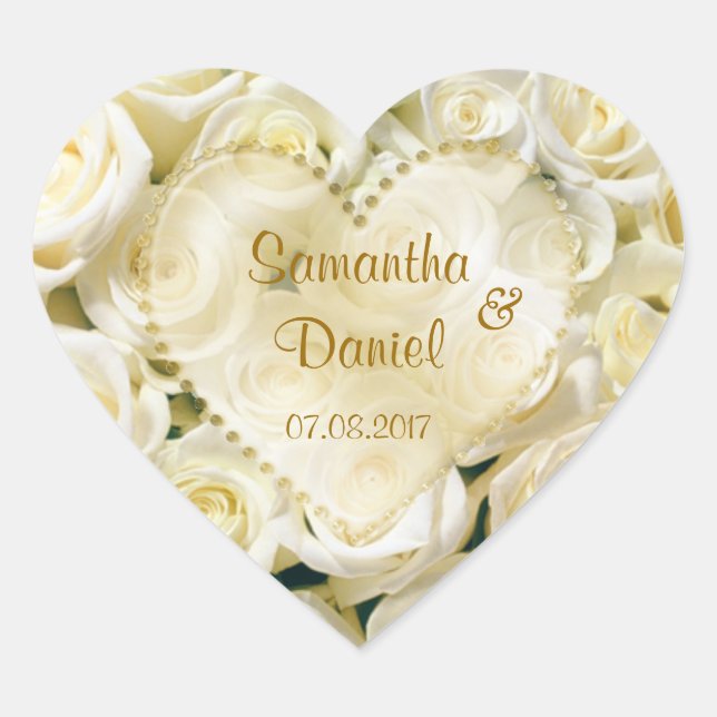 Adesivo Coração Rosa branco Elegante (Frente)