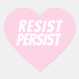 Adesivo Coração rosa claro branca "Resistente"