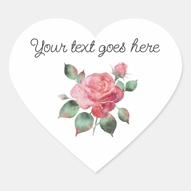 Adesivo Coração Rosa Delicado (Frente)