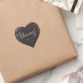 Adesivo Coração Rosa Dourada Quinceanera Gracias Trendy