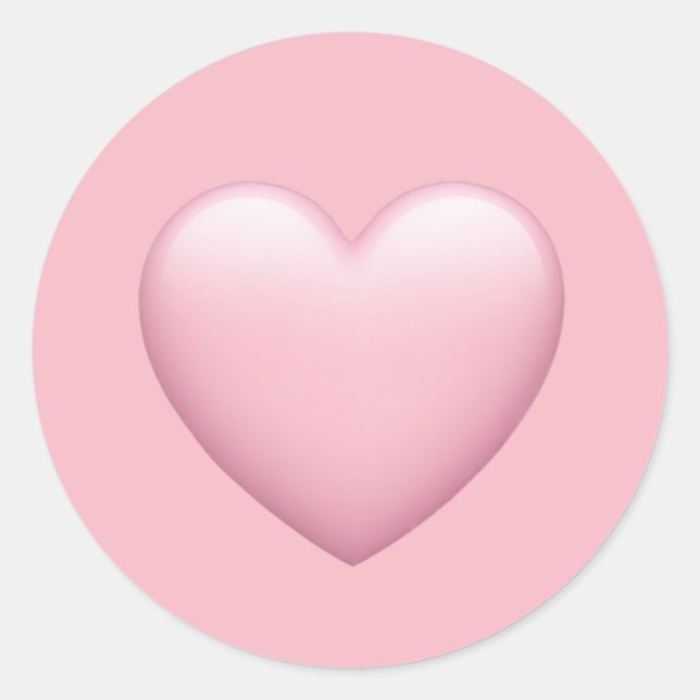 Adesivo Coração Rosa Emoji - Arte de Símbolo Soft e Loving (Frente)