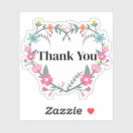 Adesivo Coração Rosa Floral