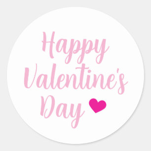 Adesivo Coração Rosa Fofo Feliz Dia dos Namorados Script