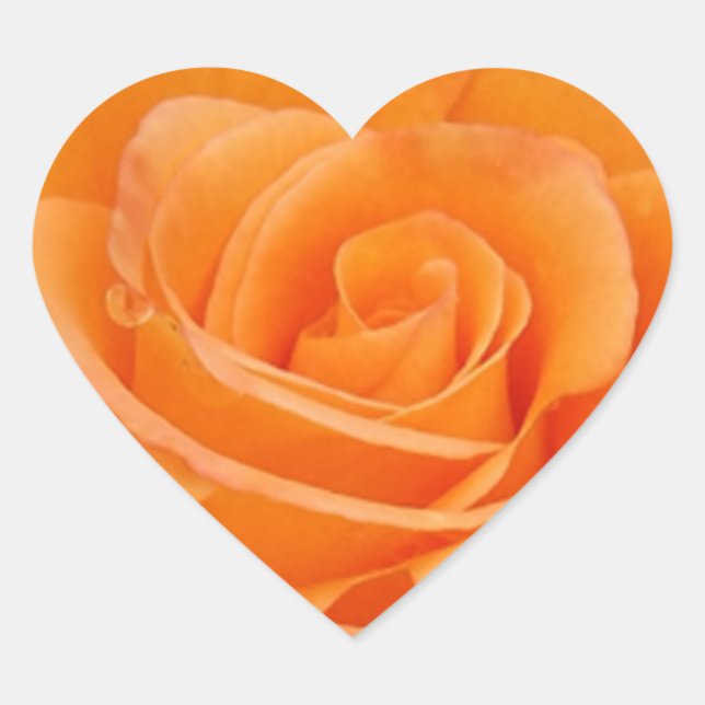 Adesivo Coração Rosa laranja (Frente)