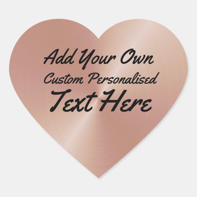 Adesivo Coração Rosa personalizado Dourado (Frente)