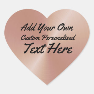 Adesivo Coração Rosa personalizado Dourado