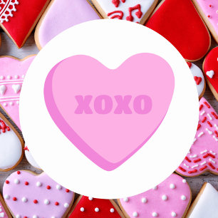Adesivo Coração Rosa Simples Mínimo Feliz Dia dos Namorado