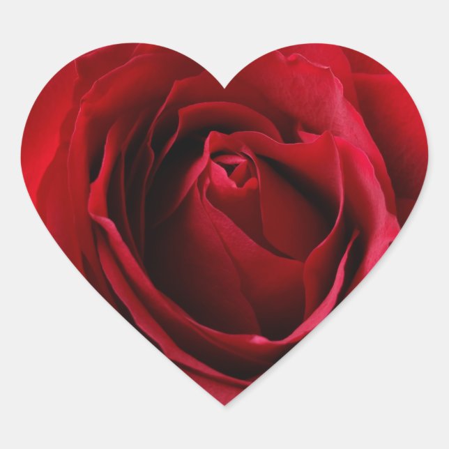 Adesivo Coração rosa vermelha profunda (Frente)